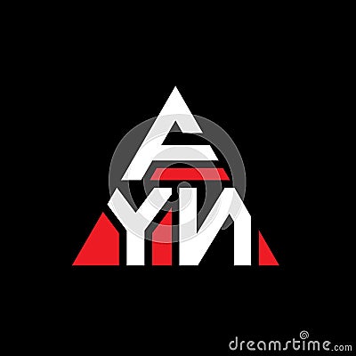 FYN triangle letter logo design with triangle shape. FYN triangle logo design monogram. FYN triangle vector logo template with red Vector Illustration