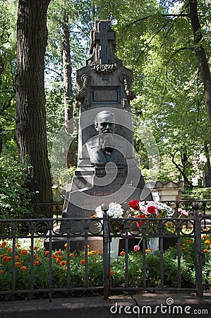 Fyodor Dostoevskys grave Stock Photo