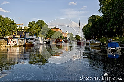 Fyris River in Uppsala, Sweden Editorial Stock Photo