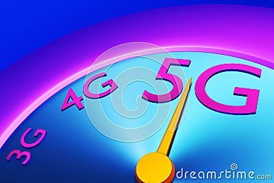 5g Broadband Measurement Speedometer Stock Photo