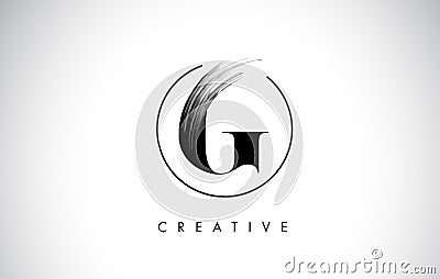 G Brush Stroke Letter Logo Design. Black Paint Logo Leters Icon. Vector Illustration