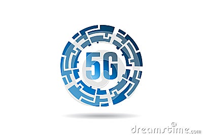 5G cellular network logo. Speed internet 5g concept. Circle 5g network. Vector Illustration