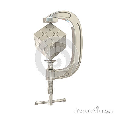 G clamp and boxes Stock Photo