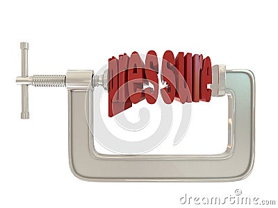 G clamp and text pressure Stock Photo
