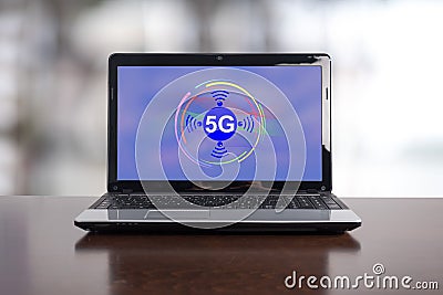 5g concept on a laptop Stock Photo