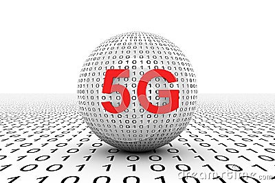 5G conceptual sphere Cartoon Illustration