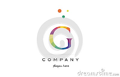 g creative rainbow colors alphabet letter logo icon Vector Illustration