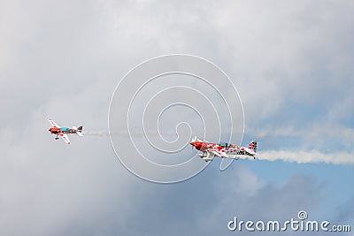 G Force Aeros little and large during a display at Biggin Hill Editorial Stock Photo