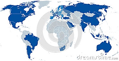 G20, Group of Twenty, political map Vector Illustration