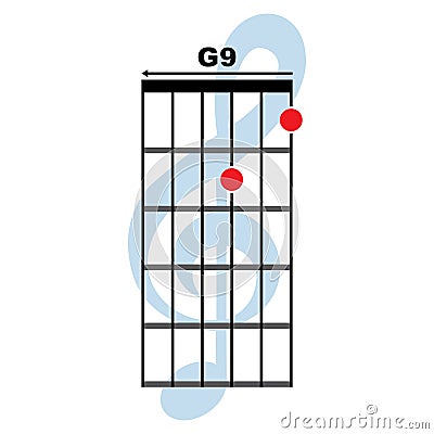 G9 guitar chord icon Vector Illustration