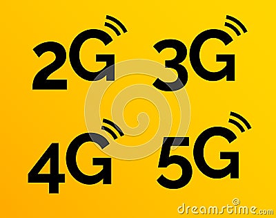 5g icon, 4g logo on blue. 2g network vector technology 3g icon Vector Illustration