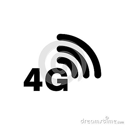 4G icon network coverage area simple flat style symbol Vector Illustration