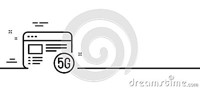 5g internet line icon. Wifi web browser sign. Minimal line pattern banner. Vector Vector Illustration