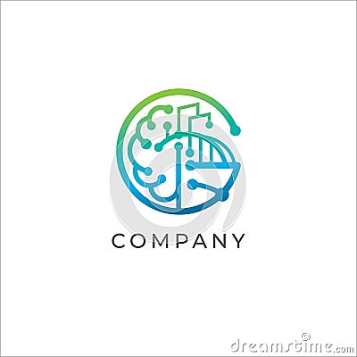 G letter company logo. Vector. Electronics logo. Industrial emblem Vector Illustration