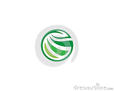 G Letter Green Leaves modern Logo. Vector Illustration