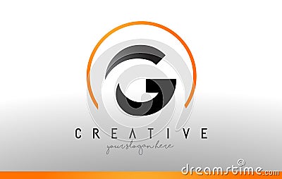 G Letter Logo Design with Black Orange Color. Cool Modern Icon T Vector Illustration
