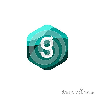 G Letter Logo With Rounded Hexagon for your company Stock Photo