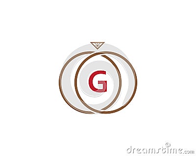 G letter ring diamond logo Vector Illustration