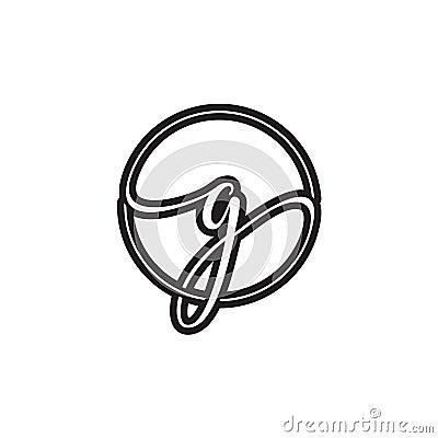 G letter script circle logo design vector Vector Illustration