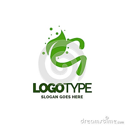 G logo with Leaf Element. Nature Leaf logo designs, Simple leaf Vector Illustration