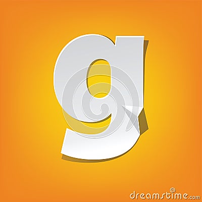 G lowercase letter fold english alphabet New design Vector Illustration