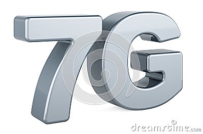 7G metallic logotype, 3D rendering Stock Photo