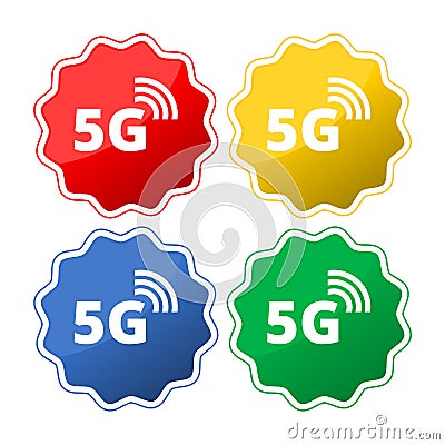 5g mode technology icon button Vector Illustration