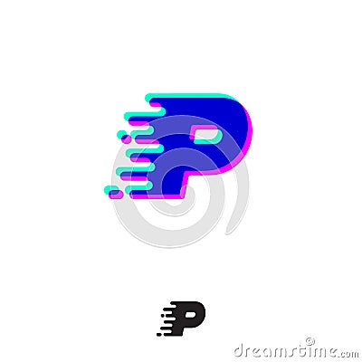 G monogram with stereo effect. G letter with movement and shift. Dynamic logo. Vector Illustration