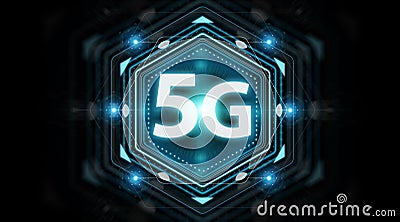 5G network interface 3D rendering Stock Photo
