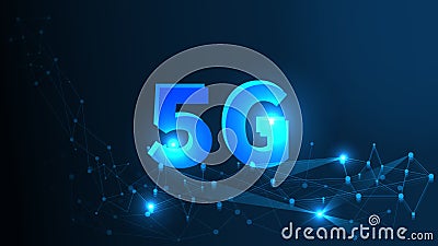 5G Network Wireless Systems and Internet All Device Communication Network Concept. Artificial Intelligence and Machine Vector Illustration