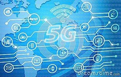 5G network wireless technology Connection Anywhere Stock Photo