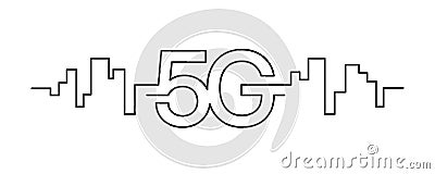 5G network wireless technology. Fifth generation of mobile internet. 5g technology, background and banner design. High speed Vector Illustration