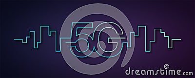 5G network wireless technology. Fifth generation of mobile internet. 5g technology, background and banner design. High speed Vector Illustration