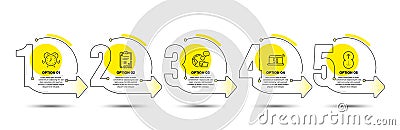 5g notebook, Swipe up and Time management icons set. Checklist sign. Vector Vector Illustration
