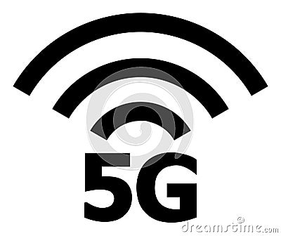 5G Radio Source - Raster Icon Illustration Cartoon Illustration