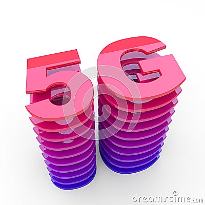 5G sign - wireless cellular network Stock Photo