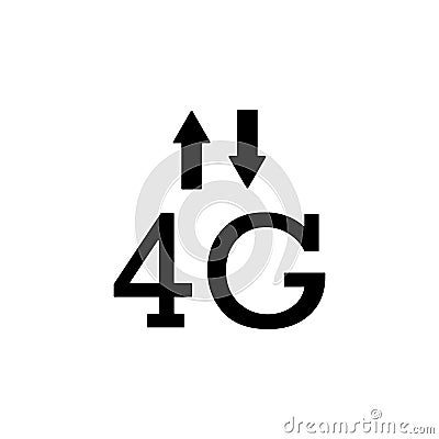 4g, signal, arrows vector icon. Simple element illustration from UI concept. Mobile concept vector illustration. 4g, signal, Cartoon Illustration