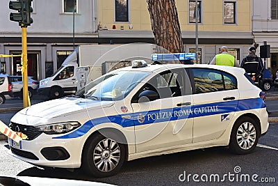 2021 G20 Summit taly - Rome city police closed Appia road for security reasons Editorial Stock Photo