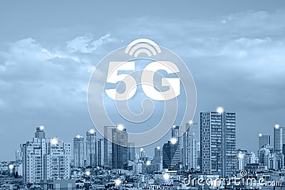 5G technology. Connect global wireless devices Stock Photo