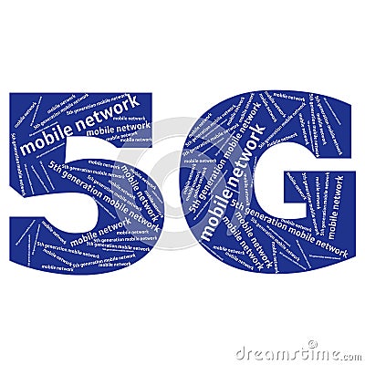 5G telecomunication mobile network Cartoon Illustration
