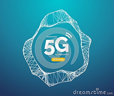 5G vector wifi wireless technology connection, mobile transmission speed. Digital data 5g connection Vector Illustration