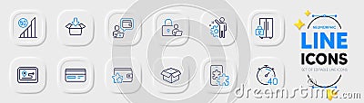 5g wifi, Open box and Get box line icons for web app. Pictogram icon. Vector Vector Illustration