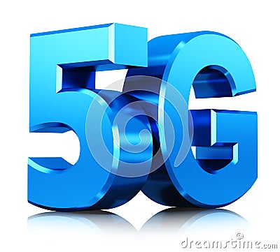 5G wireless communication technology symbol Cartoon Illustration