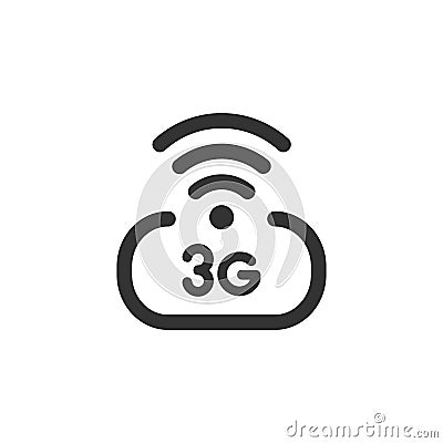 3 g wireless internet vector icon isolated on white background Stock Photo
