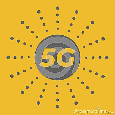 5g wireless mobile internet standard flat emblem Vector Illustration