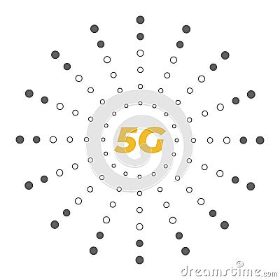 5g wireless mobile internet standard flat emblem Vector Illustration