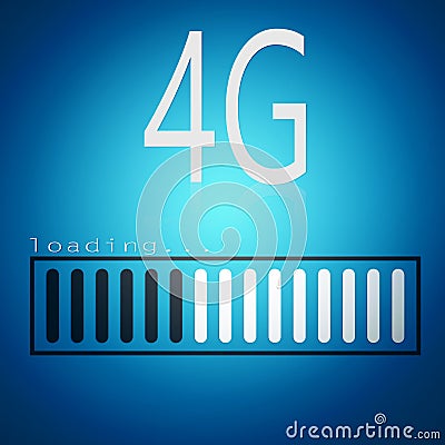 4G word with blue loading bar Stock Photo