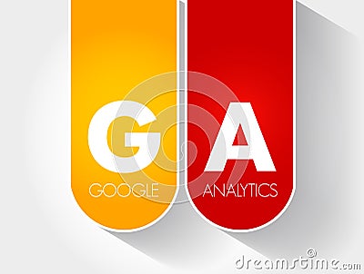 GA - Google Analytics acronym, business concept background Editorial Stock Photo