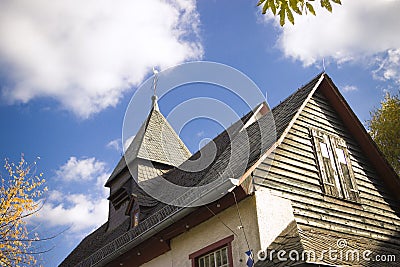 Gable of historical church in Germany Stock Photo