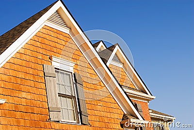 Gables of a modern home Stock Photo